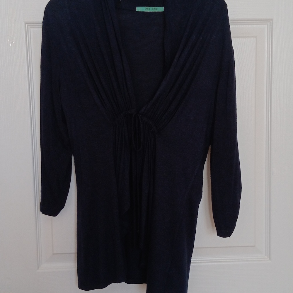 Navy Ruched Waist Size Small Jacket or Sweater.Good condition - Picture 6 of 8